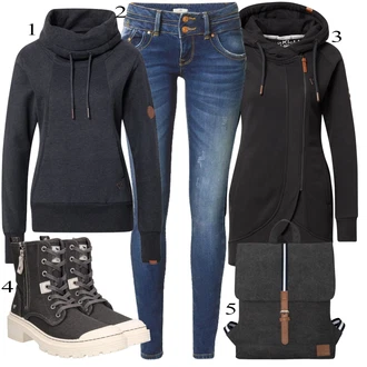 Dlouhé / Maxi Outfit s Dlouhý Zimní Kabát/Dlouhá tylová sukně/Mikina/Dlouhé Šaty/Móda Pro Plnoštíhlou/Teplák Alife and Kickin "Podzimní Outfit"