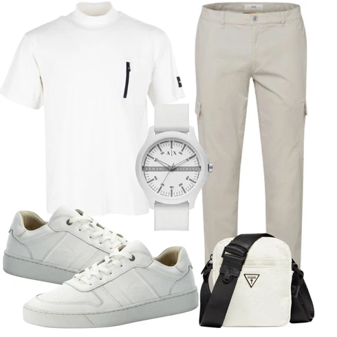 Grau Uhr Armani Exchange kombinieren