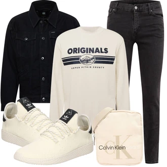 Outfit mit Schwarz/Grau/Dunkelgrau weekday "Schönes Freizeit Outfit"