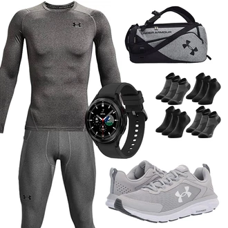 Sport Outfits mit Schwarz/Grau Leggings Under Armour "Sport Outfit"