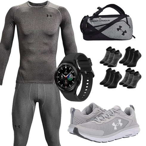 Schwarz/Grau Leggings Under Armour kombinieren