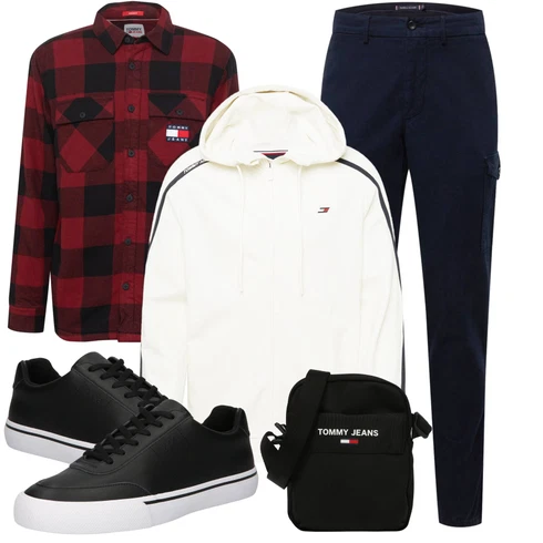 Kariert Schwarz Casual Hemd Tommy Jeans kombinieren