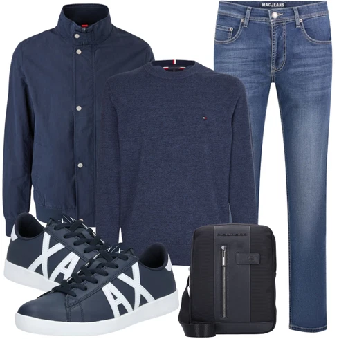 Blau Schlaghose Jeans MAC kombinieren