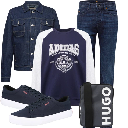 7/8-lang Dunkelblau/Blau Hose Große Größe/Straight Leg Jean/Regular-Fit Jeans/Slim Fit Jeans/Herren Lederjacke/Girlfriend Jeans/Winterjacke/Dad Jeans/Jeans mit Schlitz/Tapered-Jeans/Sportschuhe Boss kombinieren
