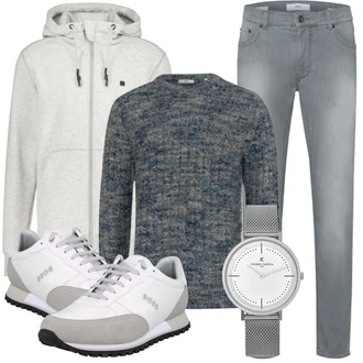 Outfit mit Weiß Jeans/Schlaghose Brax "Super für die Freizeit"