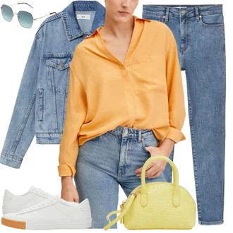 Outfit s Taška Přes Rameno/Batoh/Dlouhý Zimní Kabát/Doplňek/Dlouhé Kardigany/Dlouhá tylová sukně/Tělo Mango "Ležérní Outfits"