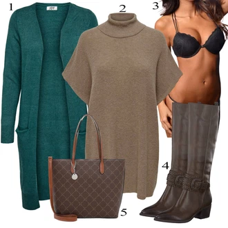 Outfit sa Smeđa/Siva Pletenina Only "Jesenski outfiti"