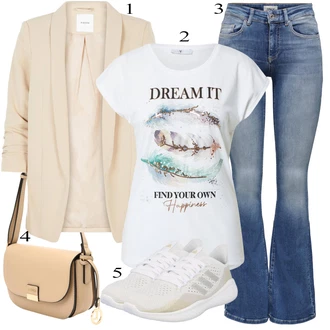 outfit mit Krem/Bela Športni copat Teniški copat/Tekaški copat/Gimnastični čevelj/Fitnes copat/Fitnes copat/Rokometni copat adidas sportswear "Padajoča oblačila"