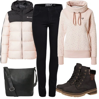 Zima Outfit s Černá/Hnědá/Tmavě hnědá Šněrovací Kotníková Bota/Zimní bota/Zimní kotníková bota/Zimní Kozačka/Kotníková Bota s Podšívkou/Teniska Zimní Tenisky/Klasická kozačka Rieker "Podzimní výrazný vzhled"