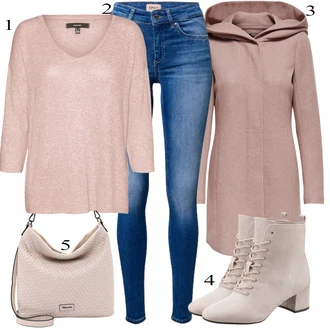Boja Outfit sa Smeđa/Bež/Ljubičasta Čizmica Gležnjača na Vezanje/ljetna gležnjača/cipela na vezanje Tamaris "Jesenski Outfit"Look: Stil, Elegantan, Boja