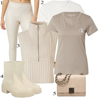 Outfit s Šedá Svetrová Vest Mbym "Podzimní Outfit"