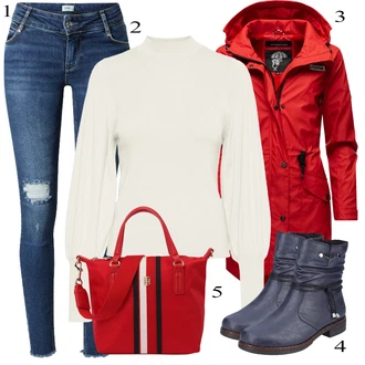 Outfit sa Siva Čizma Iznad Koljena/Dodatak Rieker "Jesenski Outfit"
