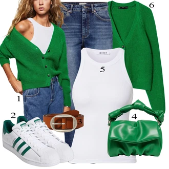 Superstar Outfit s Pastelové barvy/Bílá Teniska Adidas Originals "Podzimní Outfit"