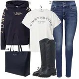 Tommy Hilfiger Škornji Usnje outfiti za dame image