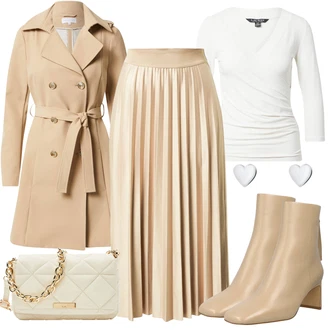 Outfit s Béžová/Khaki/Hnědá Letní Kabát/Lehký Kabát/Trenčkot/Přechodový Kabát/Vlněný Kabát PATRIZIA PEPE "Elegantní Podzimní Outfit"