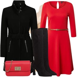 Outfity na podzim s Růžová/Béžová/Modrá Punčocháče etam "Elegantní Podzimní Outfit"