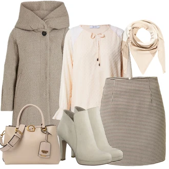 Festival Outfit s Hnědá/Béžová/Bílá/Khaki Klobouk Bandana/Šátek na hlavu/Šál About You "Elegantní Podzimní Outfit"Look: Den na pláži, Koncert, Festival, Škola, Nový Rok