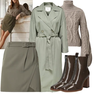 Outfit s Černá Kozačka Kotníková Bota VERO MODA "Podzimní Outfit"