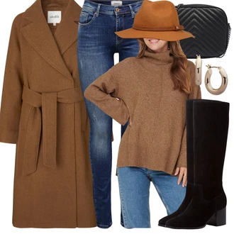 Skinny Outfit s Modrá Dlouhá tylová sukně/Dlouhé Kardigany/Kožená bunda/Dlouhý Zimní Kabát/Dlouhá Halenka/Dlouhý Svetr Only "Podzimní Outfit"