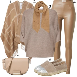 Outfit s Zelená Pončo/Pončo & Kimono/Sveter Vila "Podzimní Outfit"