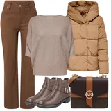Hnědé high waist džíny monki outfity image