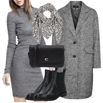 Outfit s Černá Kozačka Chelsea Boty/Plochá Kotníková Bota/Kožená bunda/Kožená kotníková bota Vagabond Shoemakers "Podzimní Outfit"