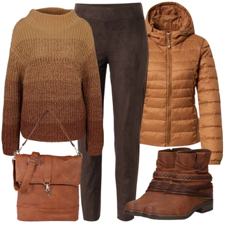 Outfity na svátky Léto s Hnědá/Béžová Obchodní Taška/Taška/Taška Na Notebook/Taška na Macbook/Taška Na Notebook/Kancelářská Taška/Brašna/Sportovní Taška Přes Rameno About You "Podzimní Outfit"