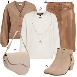 Outfit s Zlatý Bohatě zdobený náhrdelník/Jemný Řetízek/Collier About You "Podzimní Outfit"