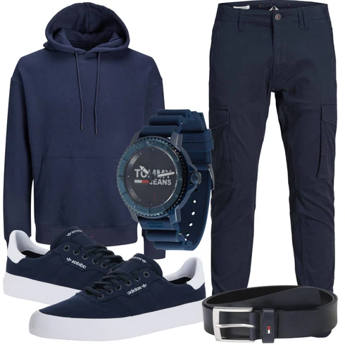DunkelBlau/Blau Vintage Hoodie/Sport Sweatshirt/Oversize Hoodie/Kapuzenpullover/Ausgefallener Hoodie/Sport Hoodie/Hoodie/Unisex Hoodie/Sweatmode Jack & Jones kombinieren