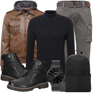 Winter Outfit mit Schwarz Gefütterte Stiefelette/Schnürstiefelette/Springerstiefel/Klassischer Stiefel Pius Gabor "Freizeit Outfit"