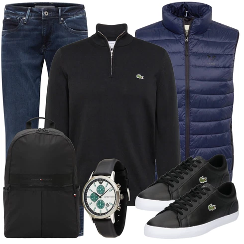 Schwarz Rucksack Tommy Hilfiger kombinieren