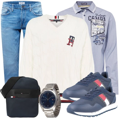 Blau/Silber/Dunkelblau/Grau ArmbandUhr/Uhrwerkzeug/Smartwatch/KettenUhr Tommy Hilfiger kombinieren mit Blau/Hellblau Knöchelstiefel/Biker Jeans/Boyfriend Jean/Cropped Jeans/Girlfriend Jeans/Low Rise Jean/Low Waist Jean/Lederjacke/Slim Fit Jeans/Straight Leg Jean/Leder Schuhe/Tapered-Jeans/Winterjacke Only & Sons
