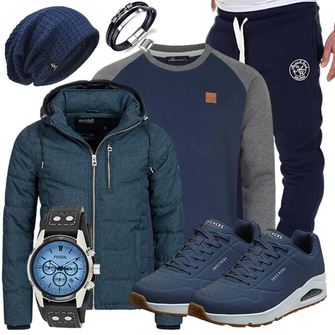 Blau Hut/Winter Parka VECRY kombinieren
