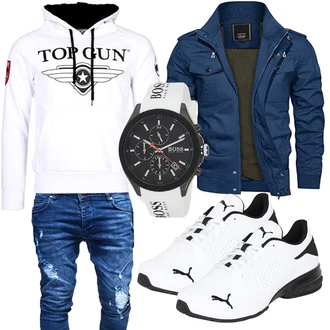 Outfit mit Grau Top Gun "Freizeit Outfit"