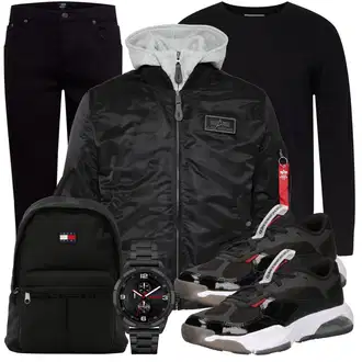 Outdoor Outfit mit Schwarz/Lila/Dunkelblau Thermojeans/Slim Fit Jeans/Herren Lederjacke/Regular-Fit Jeans/Straight Leg Jean/Leder Schuhe/Winterjacke/Damen 7/8-Länge Jeans/Lederjacke/Tapered-Jeans denim project "Freizeit Outfit"Look: Uni, Lack, Outdoor, Coole, Schlichte, Premium, Old Money, Smart Casual, Elegant, Classic