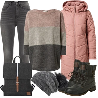 Outfit s Růžová Jack Wolfskin "Podzimní Outfit pro každodenní nošení"