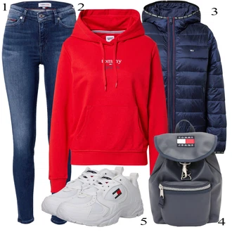 Zakrpe Outfit sa Plava/Svjetloplava/Tamnoplava Kožna Jakna/High Waist Traperice/Traperice s Prorezom/Push-up Traperice/Slip-on Traperice/Kožne Cipele/Termo Traperice/Muška Kožna Jakna/Zimska jakna "Jesenski Outfit"