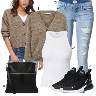 Glamourové Outfit s Světle modrá/Modrá Kožená bunda/Džín s Nízkým Pasem/Džíny s Rozparkem/Džíny s Dírou/Kožené bundy/Push up Džín/Džíny s Nízkým Sedem Only "Podzimní Outfit"Look: Bezešvé, Glamourové, Sexy, Fancy, Layered, Ležérní, Trendový, Boho