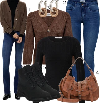 outfit mit Črna Timberland "Padajoča oblačila"