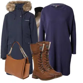 Outfit s Černá Outdoorové Bundy/Sportovní Bund didriksons "Podzimní Vzhled"