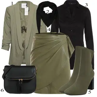 outfit mit Črna Bluza z gumbom/Srajca/Bluzasti Body/Poslovna Bluza/Bluza z Dolgimi Rokavi/Slim Fit Bluza VERO MODA "Padajoča oblačila"