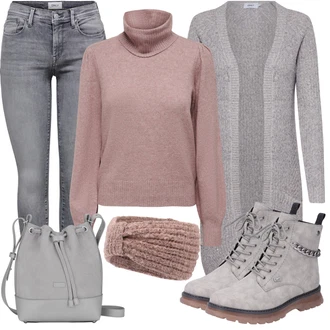 Outfit s Hnědá Klapka na ucho & čelenka Klapka Na Uši & Čelenka VERO MODA "Podzimní Vzhled"