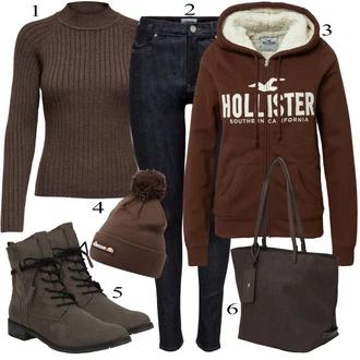 Outfit s Černá Hollister "Podzimní Outfit"
