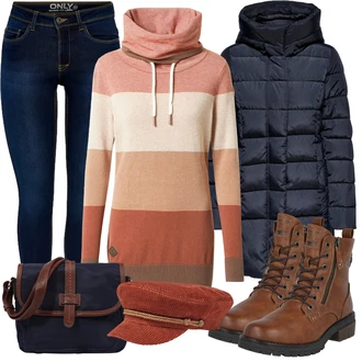 Outfit s Červená Kšiltovka Brixton "Podzimní Ležérní Outfit"