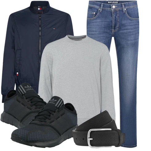 Blau Schlaghose Jeans MAC kombinieren