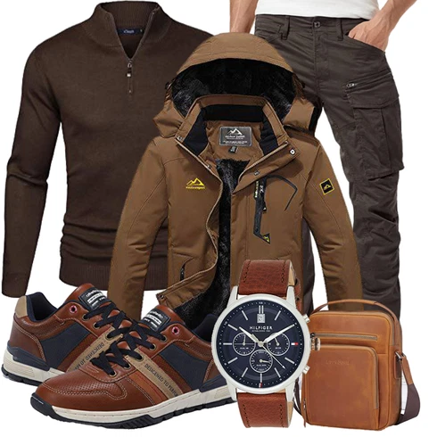 Rot Winter Parka/Regenjacke TACVASEN kombinieren