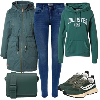 Outfit s Zelená Hollister "Podzimní Ležérní Outfit"