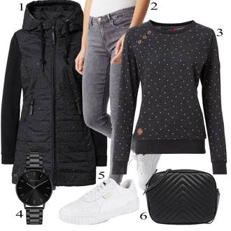 Outfit s Bílá Lékařská Bota/Ortopedická Bota/Komunijní bota/Diabetická Bota/Nízká Teniska/Úzká teniska/Semiortopedická bota/Bota Na Pěší Turistiku/Zdravotní bota/Tenisky s Bočním Zipem/Teniska se zapínáním na suchý zip Puma "Podzimní Outfit"