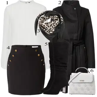Outfit sa Crna/Tamnoplava/Siva/Kaki Suknja About You "Tvoj otmjeni outfit"