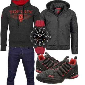 Outfit mit Schwarz Unkategorisiert Top Gun "Herbstliches Freizeit Outfit"